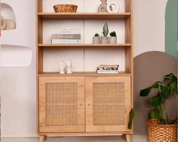 Hanah Home Hazeran Estantería de Madera de Carpe en Roble